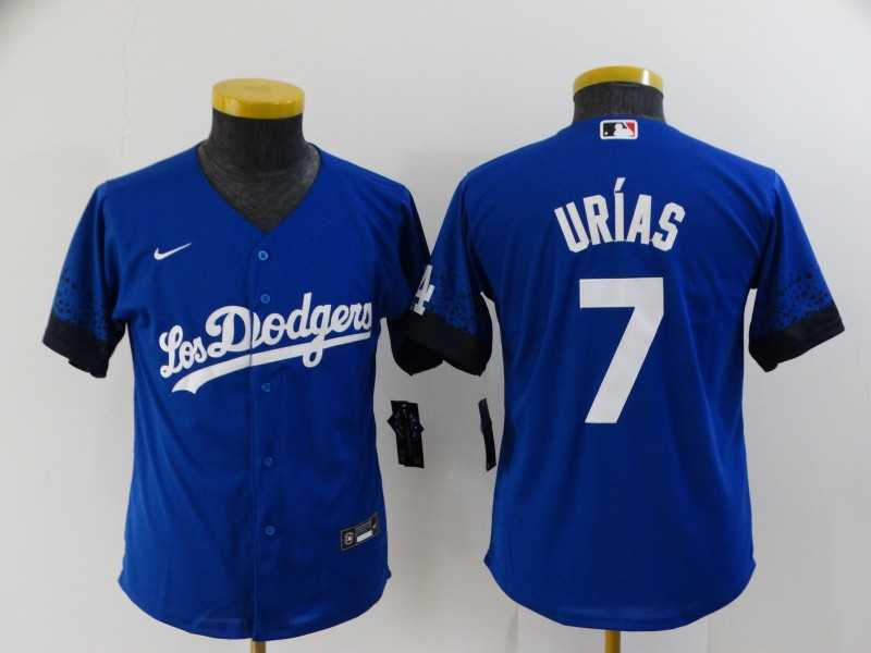 Youth Dodgers 7 Julio Urias Royal 2021 City Connect Cool Base Jersey,We sell and wholesale Youth Dodgers 7 Julio Urias Royal 2021 City Connect Cool Base Jersey on line form chian!
